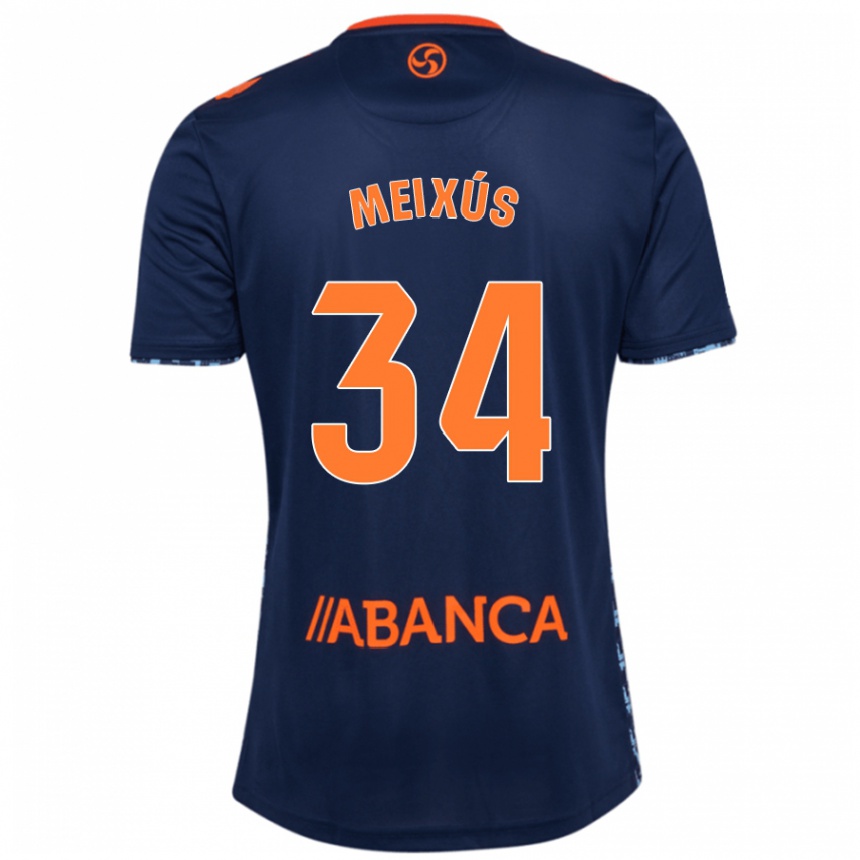 Kids Football Pablo Meixús #34 Navy Blue Away Jersey 2024/25 T-Shirt Uk