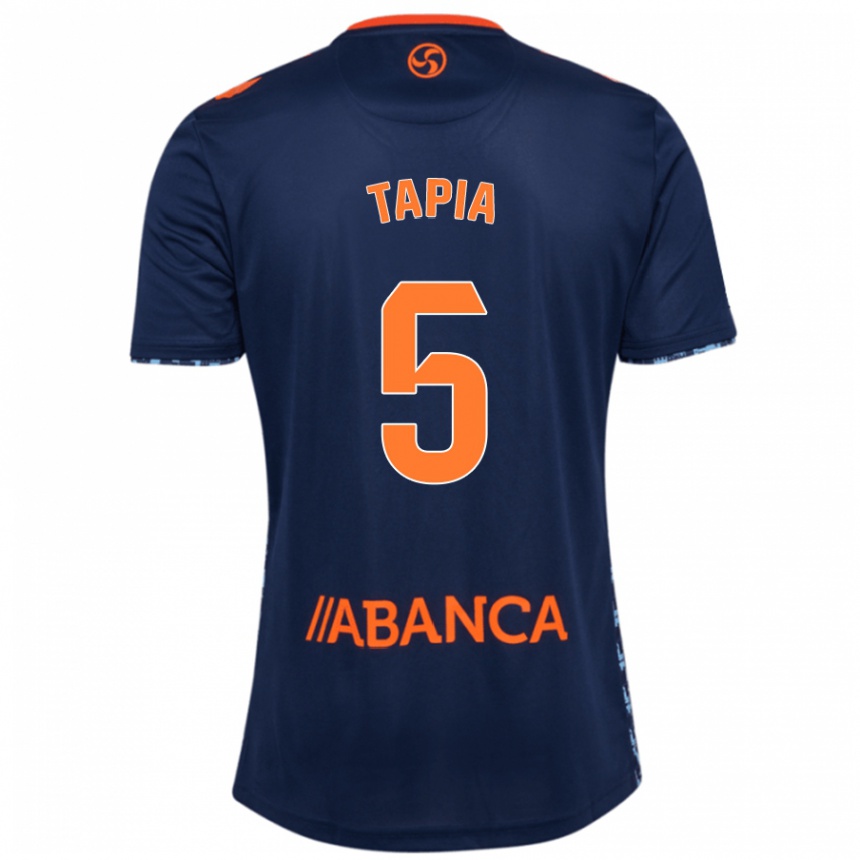 Kids Football Renato Tapia #5 Navy Blue Away Jersey 2024/25 T-Shirt Uk