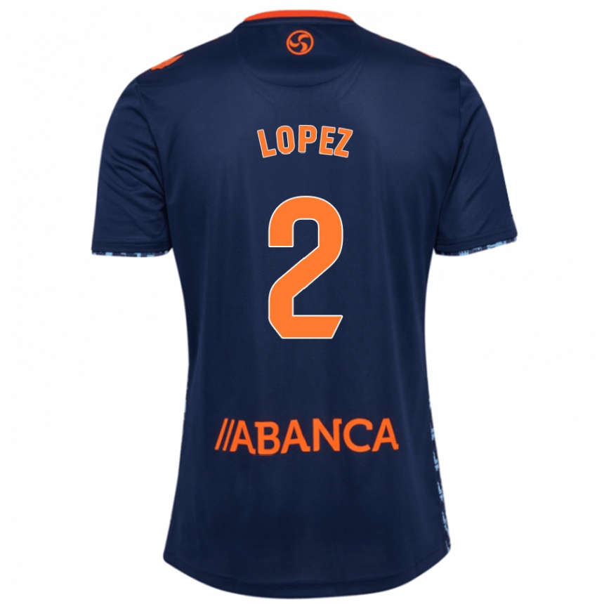 Kids Football Iván López #2 Navy Blue Away Jersey 2024/25 T-Shirt Uk