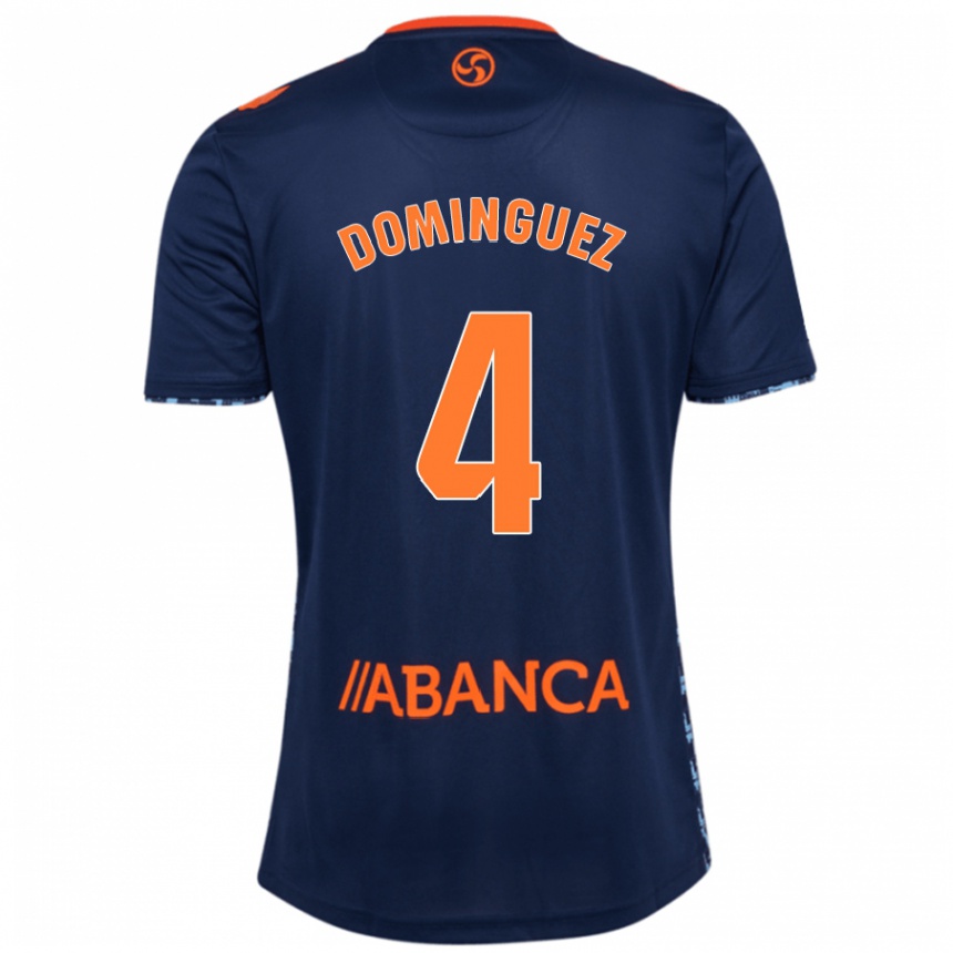 Kids Football Javi Domínguez #4 Navy Blue Away Jersey 2024/25 T-Shirt Uk