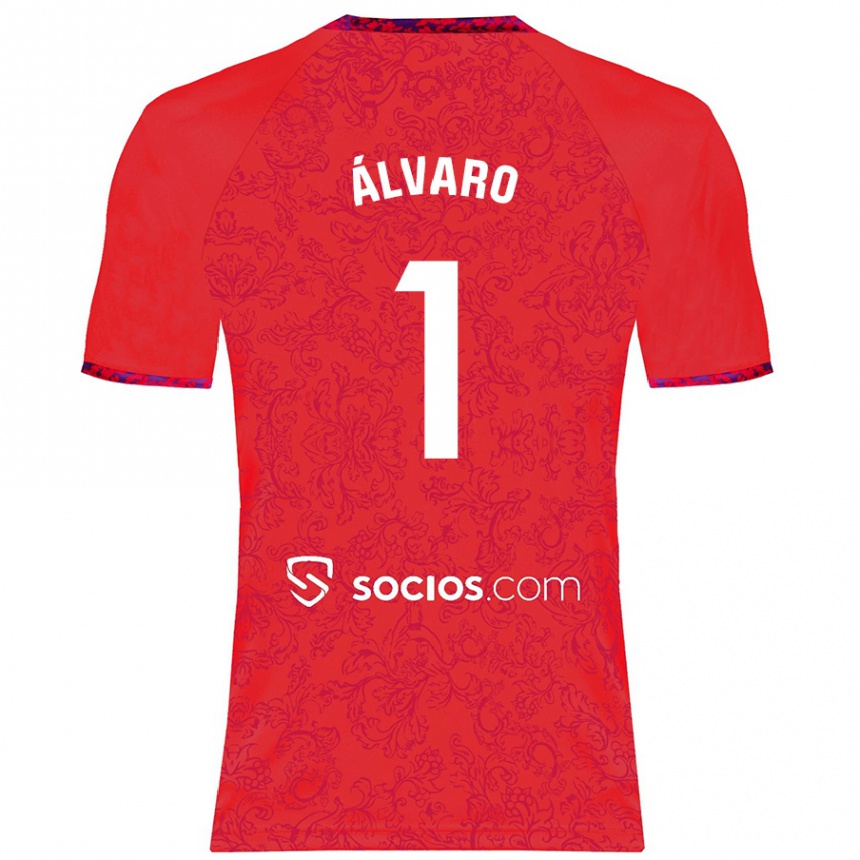 Kids Football Álvaro Fernández #1 Red Away Jersey 2024/25 T-Shirt Uk