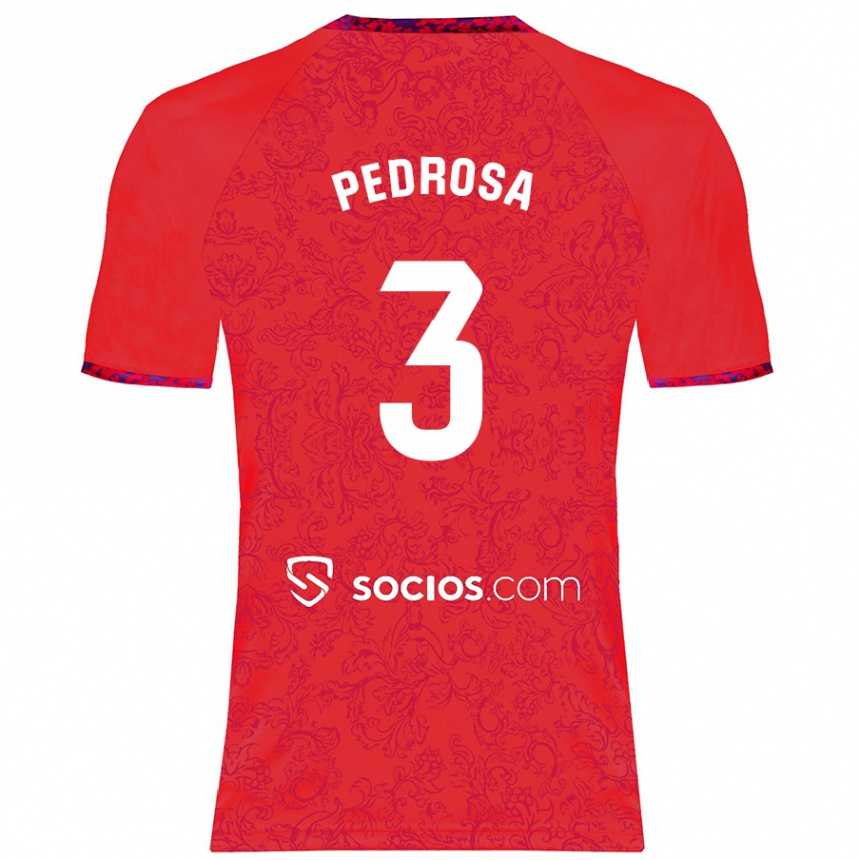 Kids Football Adrià Pedrosa #3 Red Away Jersey 2024/25 T-Shirt Uk