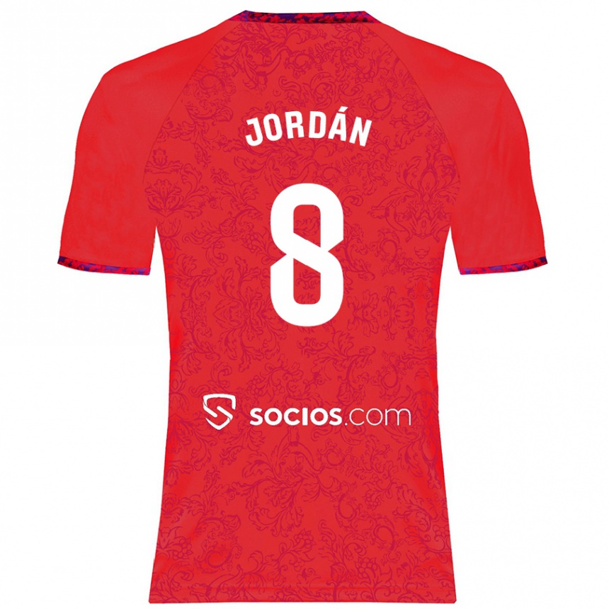 Kids Football Joan Jordán #8 Red Away Jersey 2024/25 T-Shirt Uk