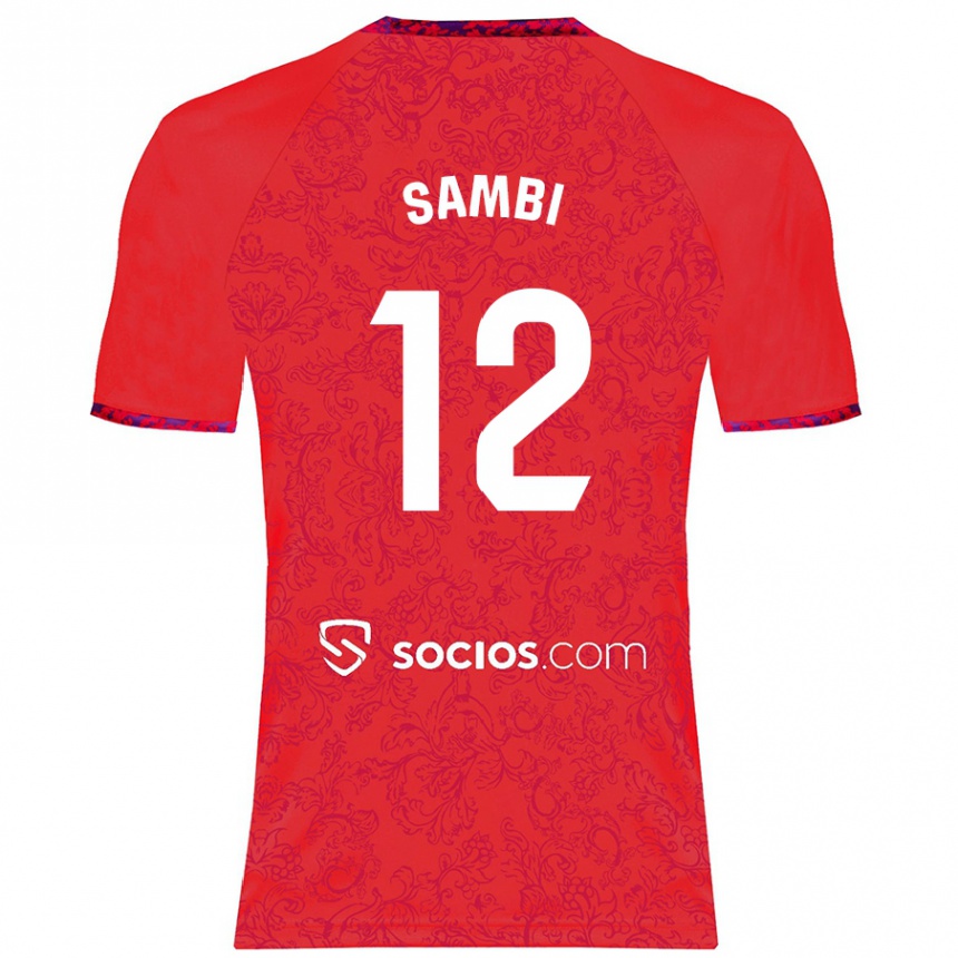 Kids Football Albert Sambi Lokonga #12 Red Away Jersey 2024/25 T-Shirt Uk