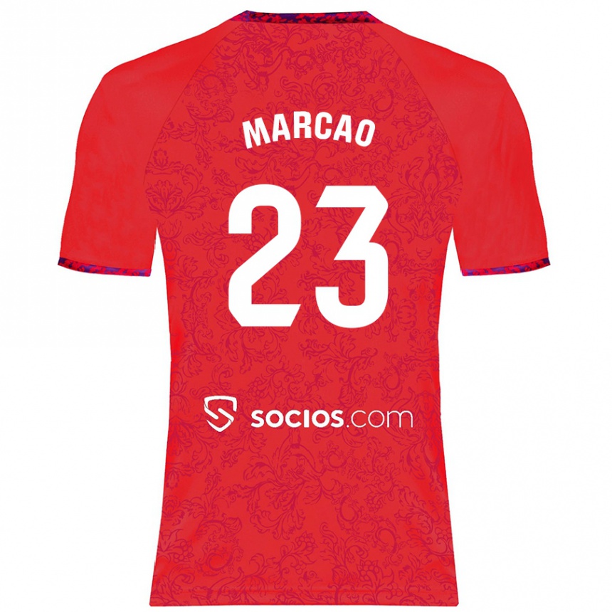 Kids Football Marcão #23 Red Away Jersey 2024/25 T-Shirt Uk