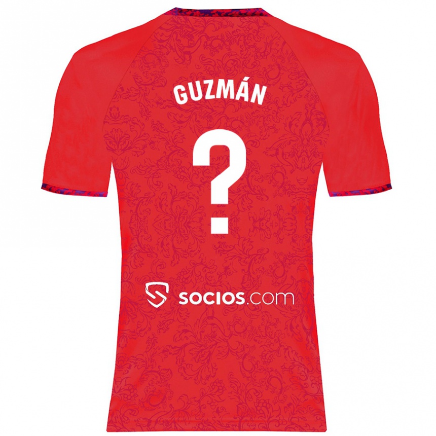 Kids Football Gonzalo Guzmán #0 Red Away Jersey 2024/25 T-Shirt Uk