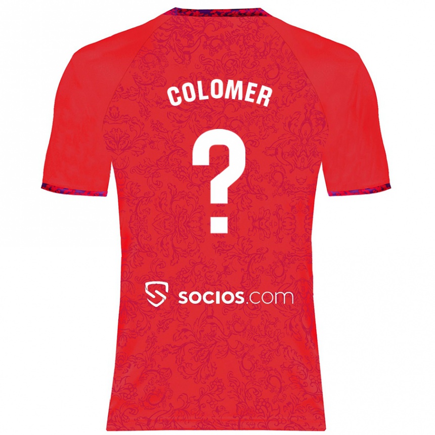 Kids Football Carlos Colomer #0 Red Away Jersey 2024/25 T-Shirt Uk