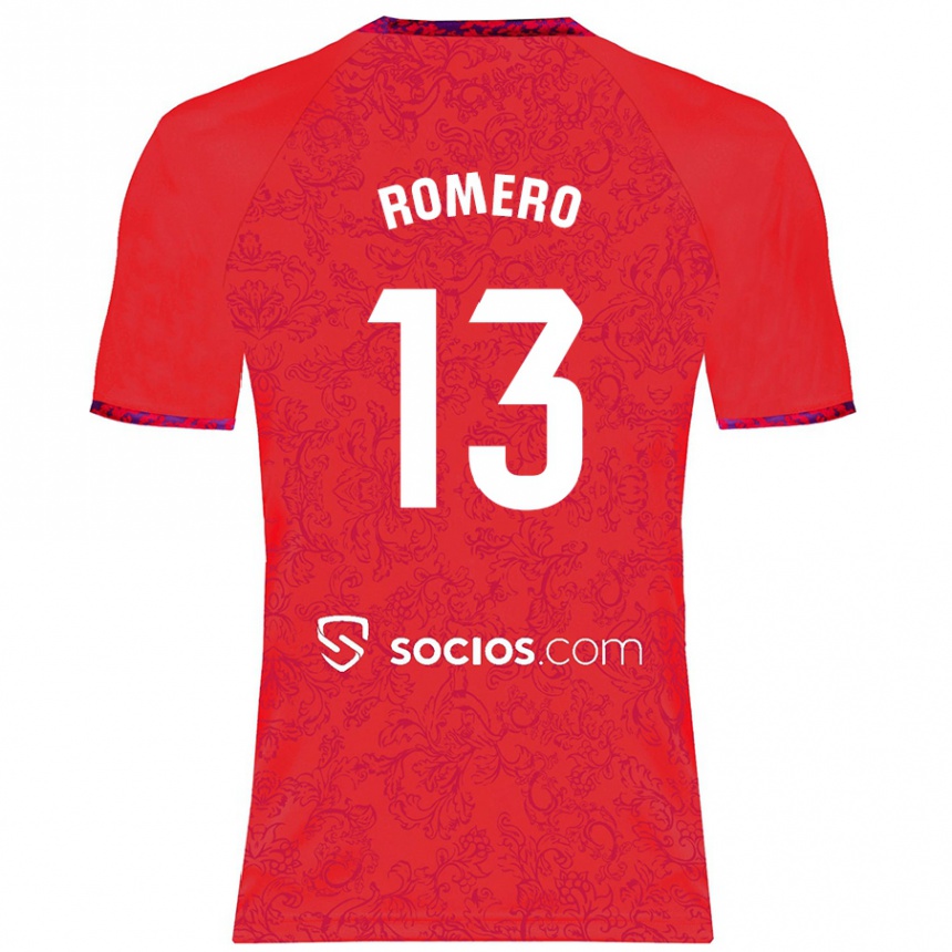 Kids Football Rafael Romero #13 Red Away Jersey 2024/25 T-Shirt Uk