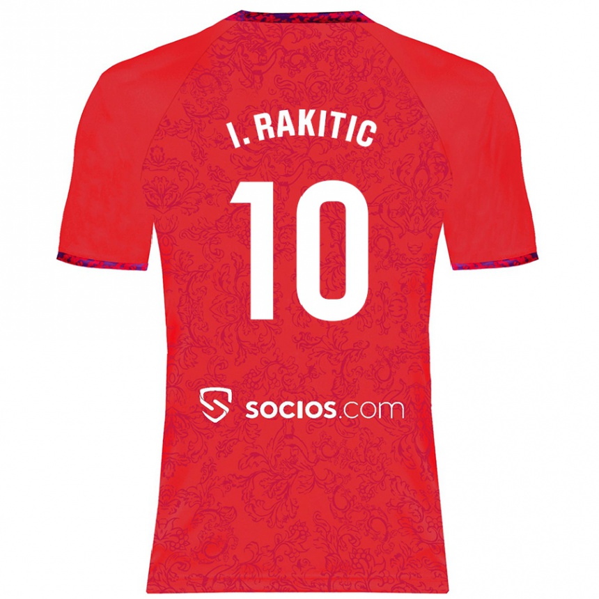 Kids Football Ivan Rakitic #10 Red Away Jersey 2024/25 T-Shirt Uk