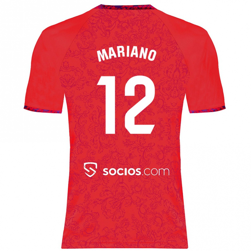 Kids Football Mariano Diaz #12 Red Away Jersey 2024/25 T-Shirt Uk