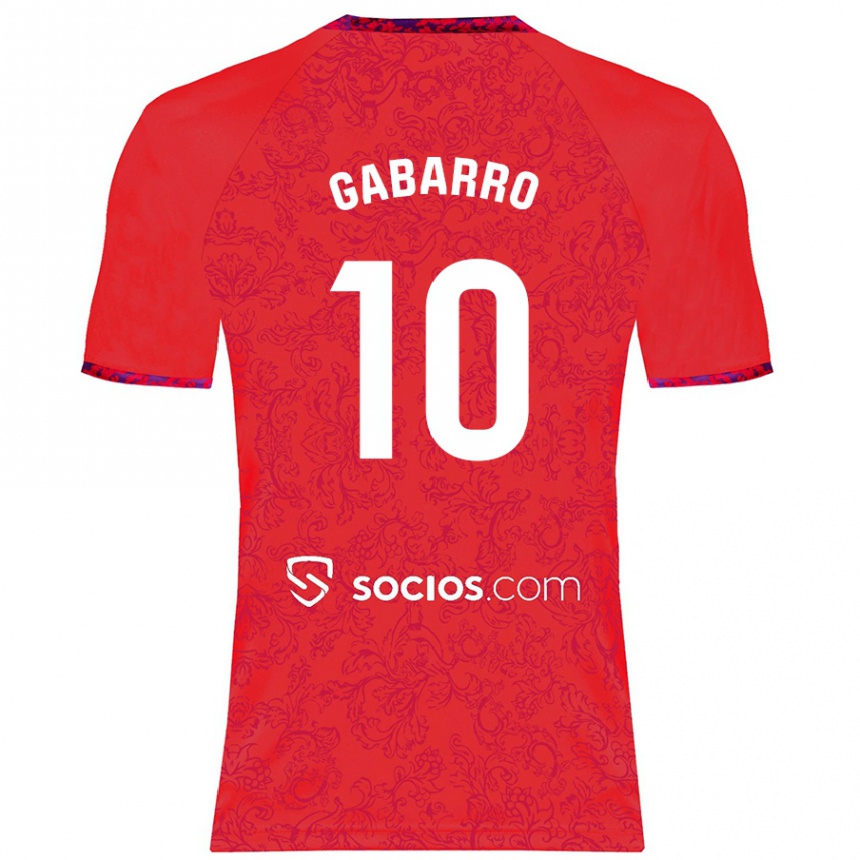 Kids Football María Inmaculada Gabarro Romero #10 Red Away Jersey 2024/25 T-Shirt Uk