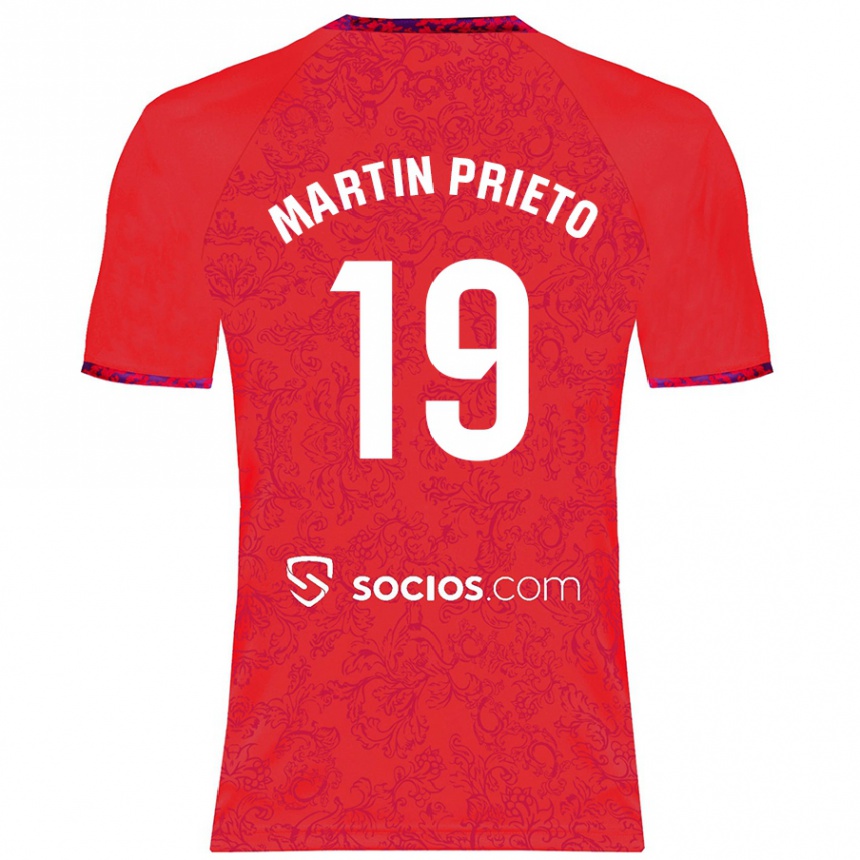 Kids Football Cristina Martín-Prieto Gutiérrez #19 Red Away Jersey 2024/25 T-Shirt Uk