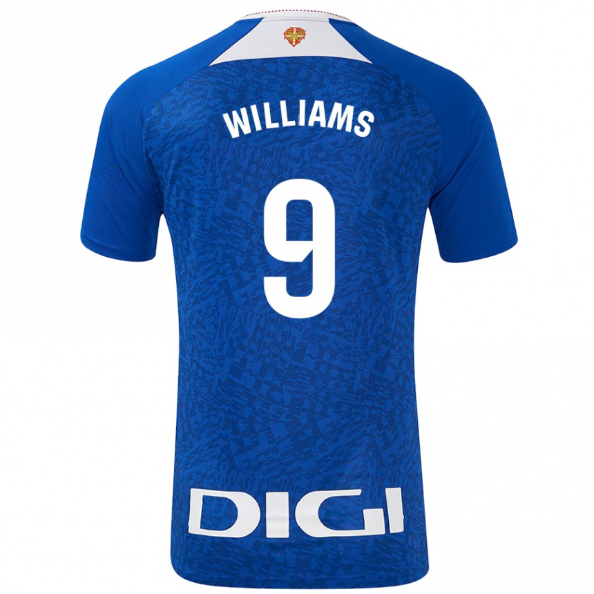 Kids Football Iñaki Williams #9 Royal Blue Away Jersey 2024/25 T-Shirt Uk