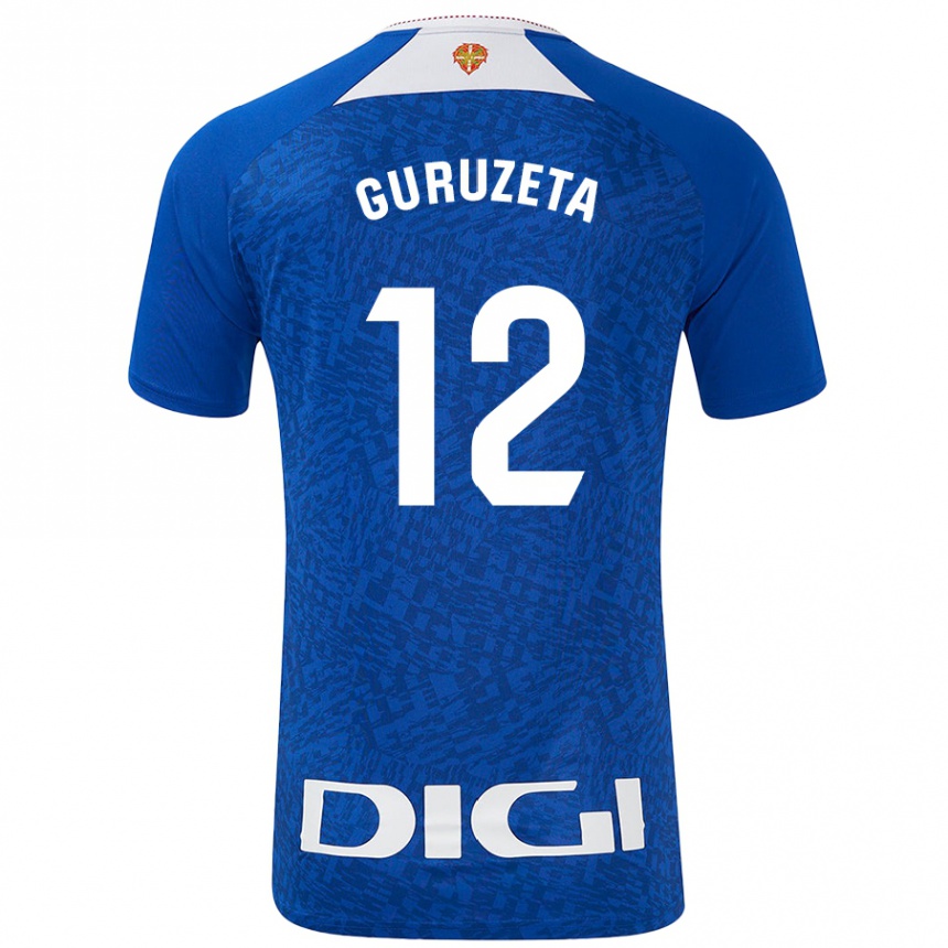 Kids Football Gorka Guruzeta #12 Royal Blue Away Jersey 2024/25 T-Shirt Uk