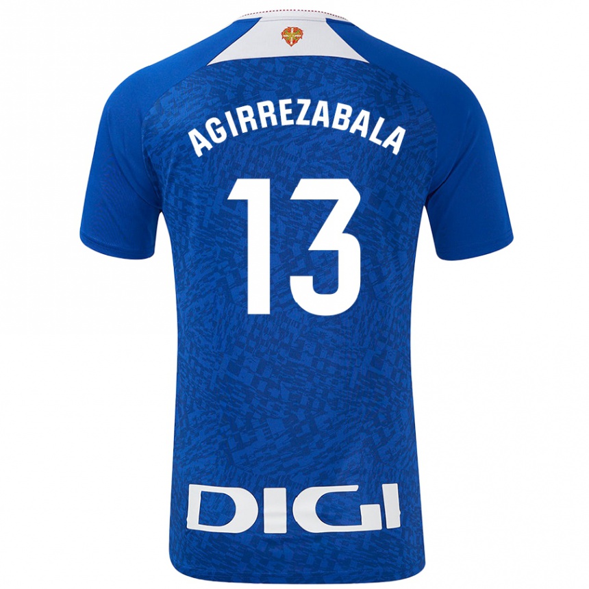 Kids Football Julen Agirrezabala #13 Royal Blue Away Jersey 2024/25 T-Shirt Uk