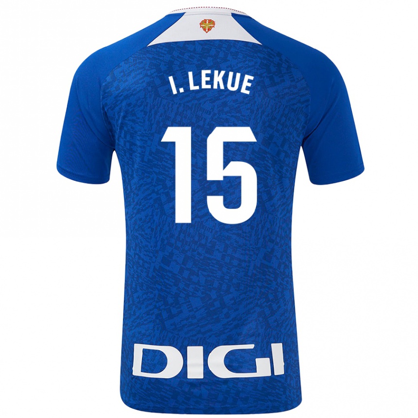 Kids Football Iñigo Lekue #15 Royal Blue Away Jersey 2024/25 T-Shirt Uk