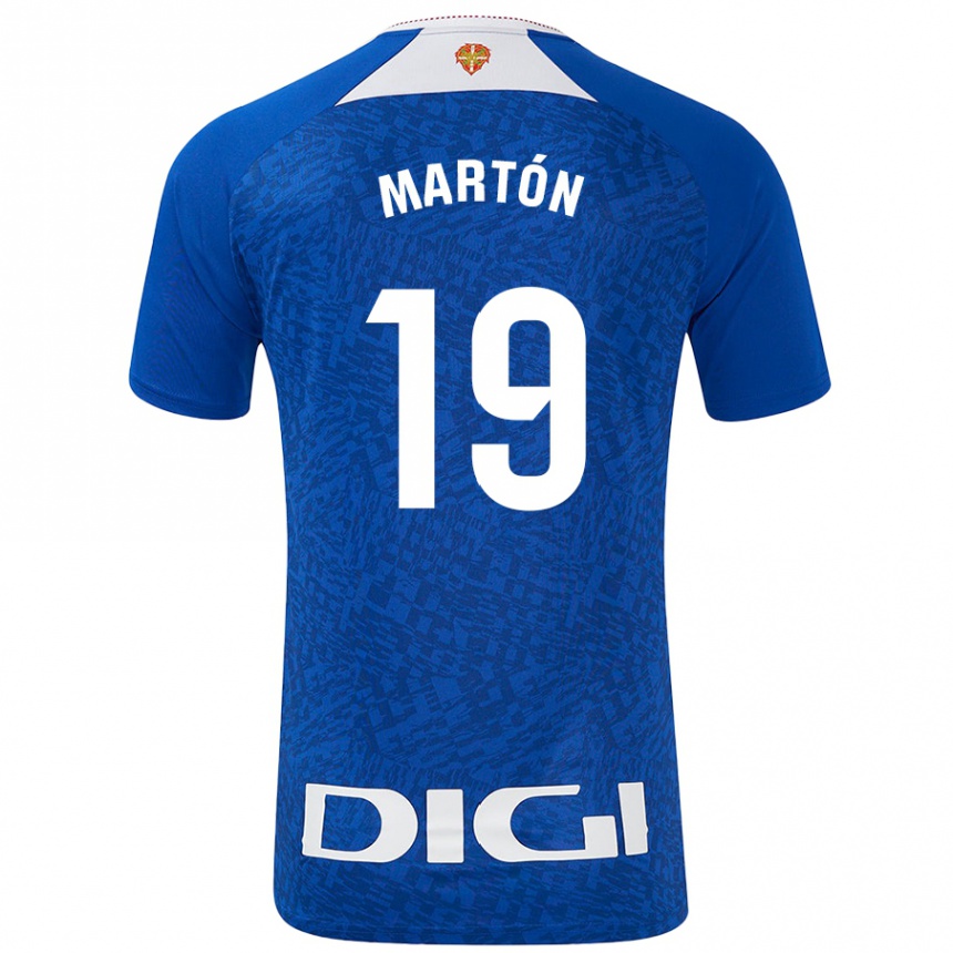 Kids Football Javier Martón #19 Royal Blue Away Jersey 2024/25 T-Shirt Uk