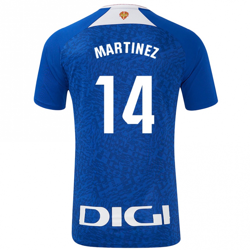 Kids Football Pablo Martínez #14 Royal Blue Away Jersey 2024/25 T-Shirt Uk