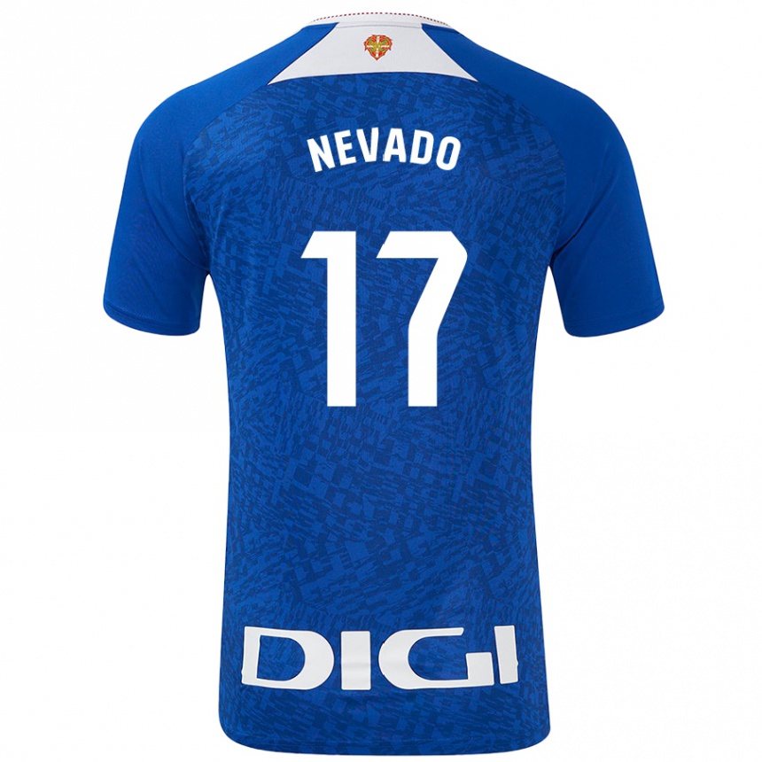 Kids Football Nerea Nevado Gómez #17 Royal Blue Away Jersey 2024/25 T-Shirt Uk