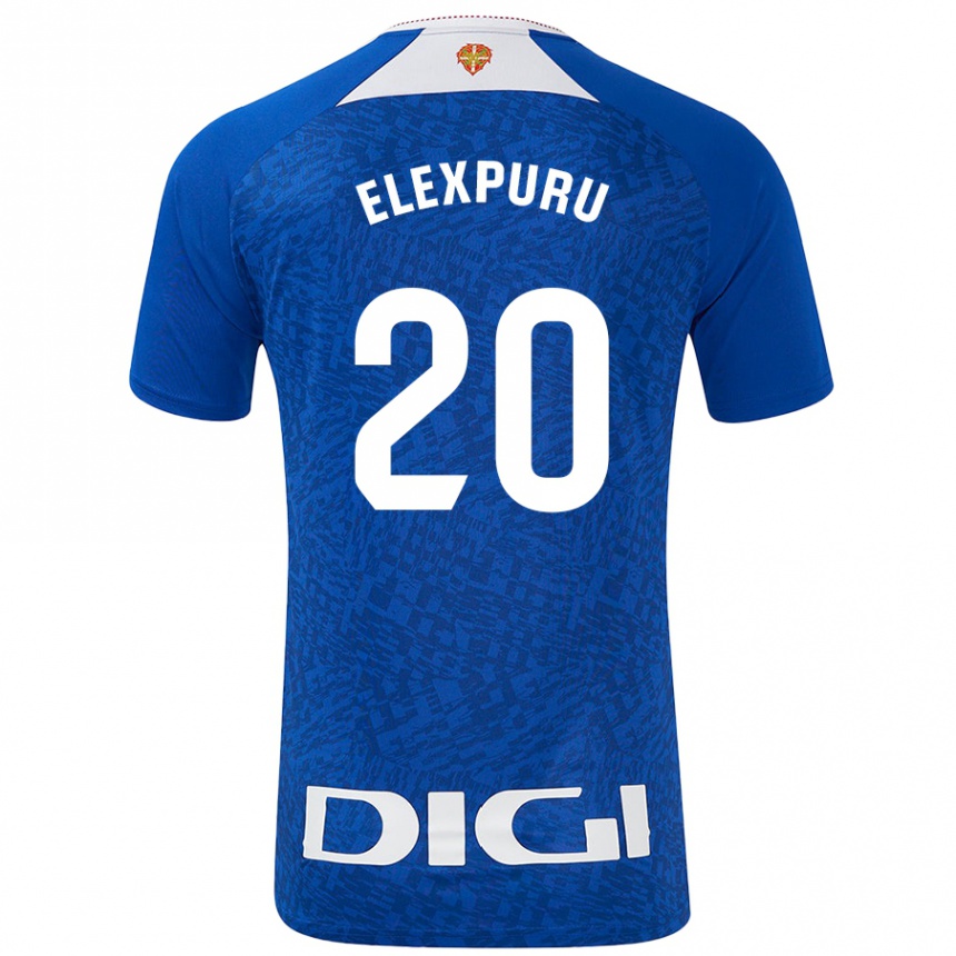 Kids Football Ane Elexpuru Añorga #20 Royal Blue Away Jersey 2024/25 T-Shirt Uk