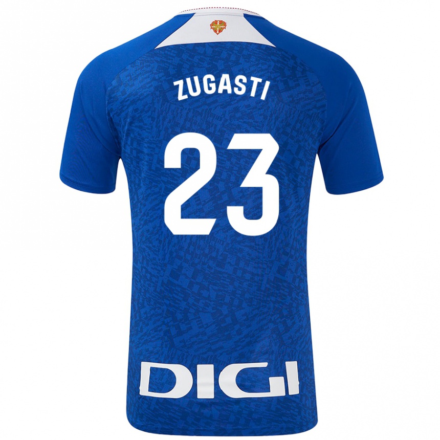 Kids Football Patricia Zugasti Oses #23 Royal Blue Away Jersey 2024/25 T-Shirt Uk