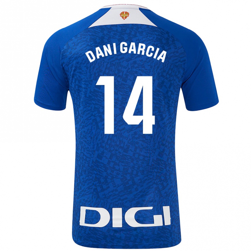 Kids Football Dani García #14 Royal Blue Away Jersey 2024/25 T-Shirt Uk