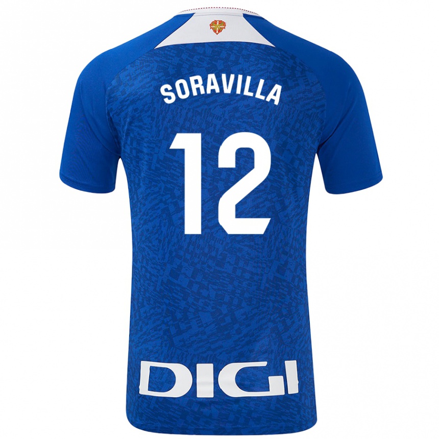 Kids Football Ander Soravilla #12 Royal Blue Away Jersey 2024/25 T-Shirt Uk