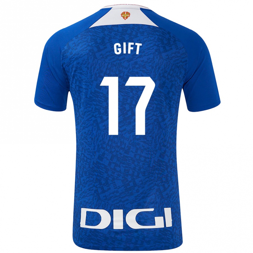 Kids Football Elijah Gift #17 Royal Blue Away Jersey 2024/25 T-Shirt Uk