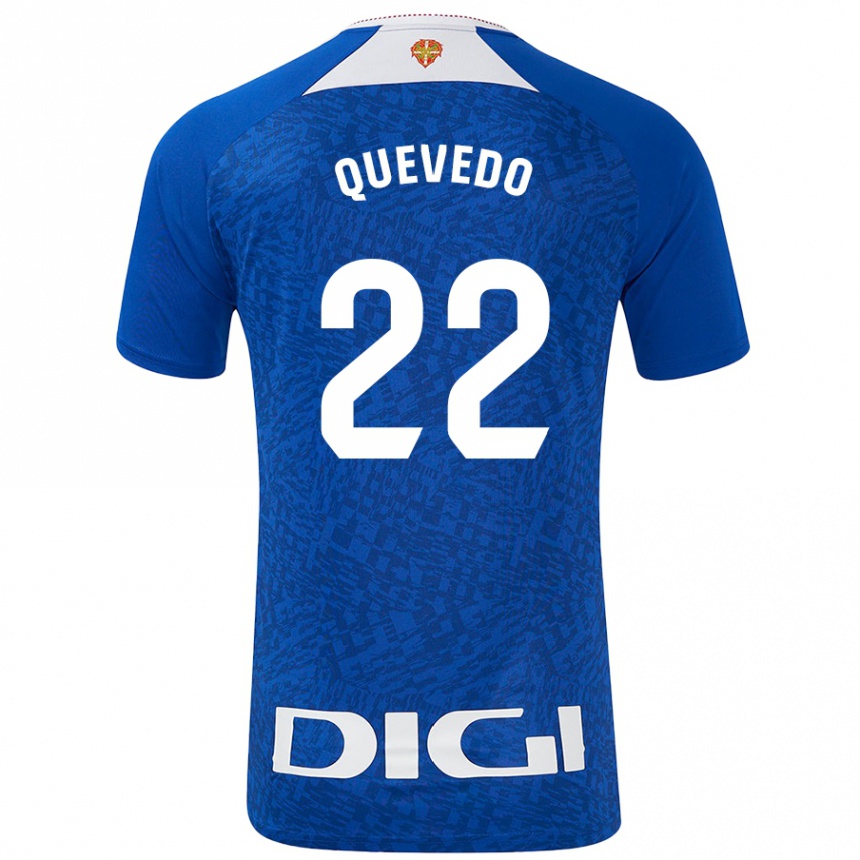 Kids Football Ugaitz Quevedo #22 Royal Blue Away Jersey 2024/25 T-Shirt Uk