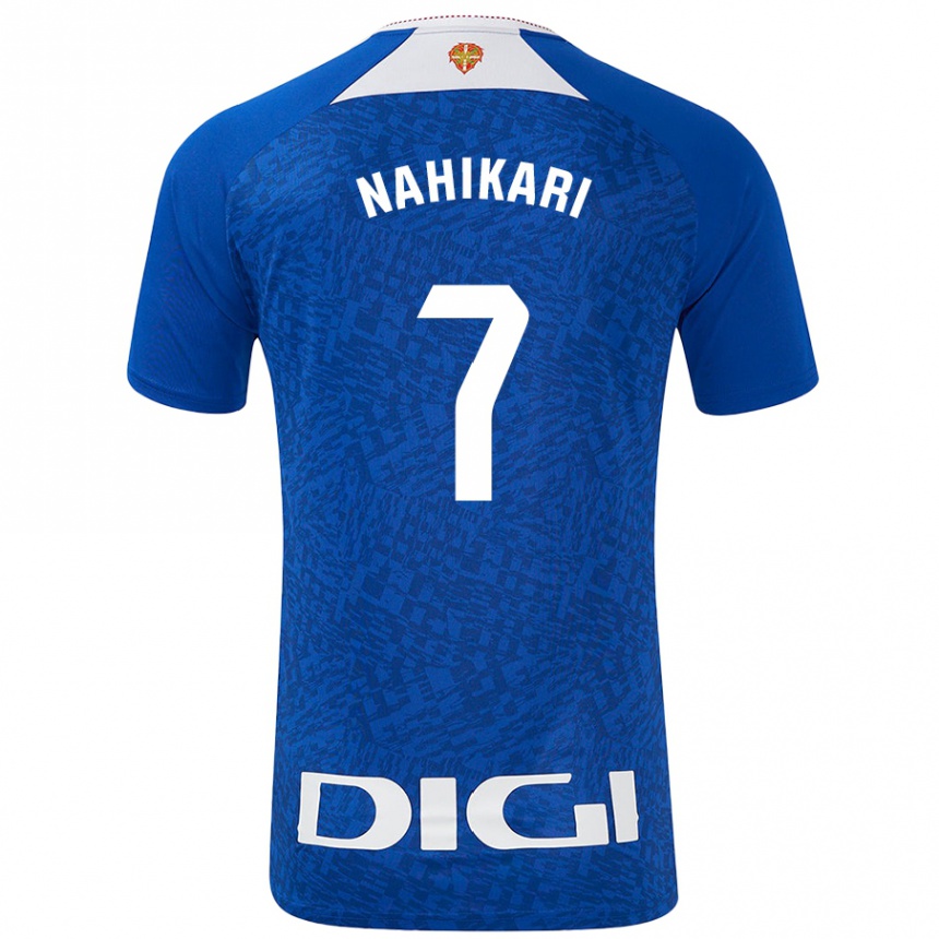 Kids Football Nahikari Garcia Perez #7 Royal Blue Away Jersey 2024/25 T-Shirt Uk