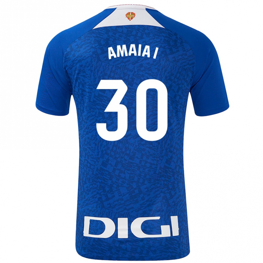 Kids Football Amaia Iribarren Arteta #30 Royal Blue Away Jersey 2024/25 T-Shirt Uk