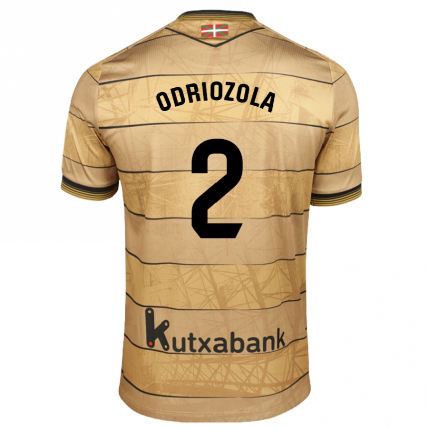 Kids Football Alvaro Odriozola #2 Brown Away Jersey 2024/25 T-Shirt Uk