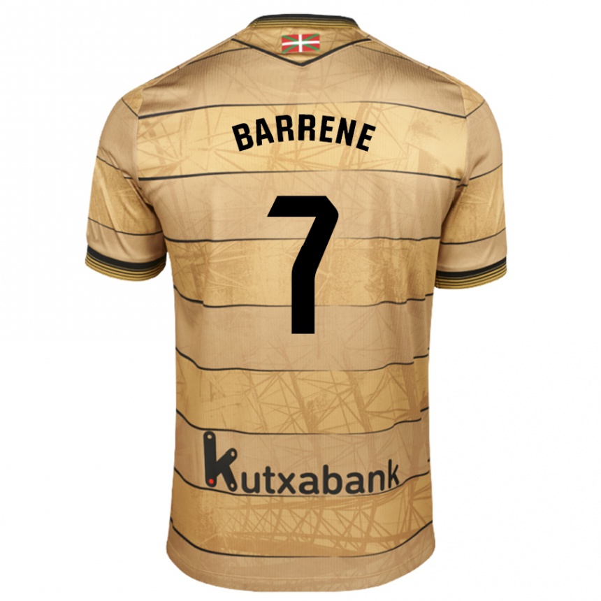 Kids Football Ander Barrene #7 Brown Away Jersey 2024/25 T-Shirt Uk