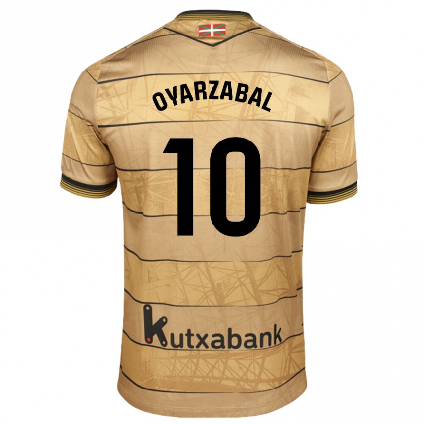 Kids Football Mikel Oyarzabal #10 Brown Away Jersey 2024/25 T-Shirt Uk