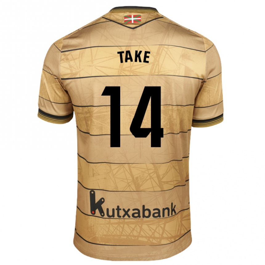 Kids Football Takefusa Kubo #14 Brown Away Jersey 2024/25 T-Shirt Uk