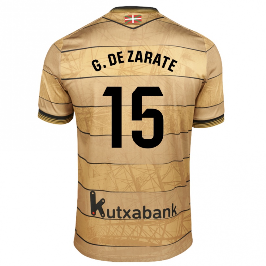 Kids Football Urko González De Zarate #15 Brown Away Jersey 2024/25 T-Shirt Uk