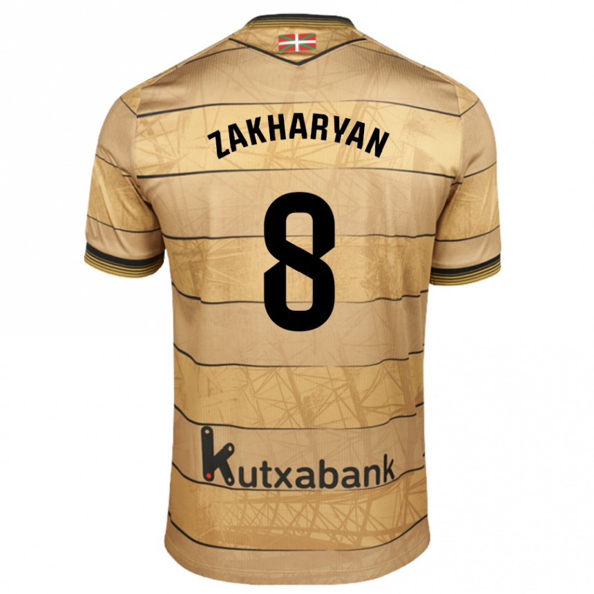 Kids Football Arsen Zakharyan #8 Brown Away Jersey 2024/25 T-Shirt Uk