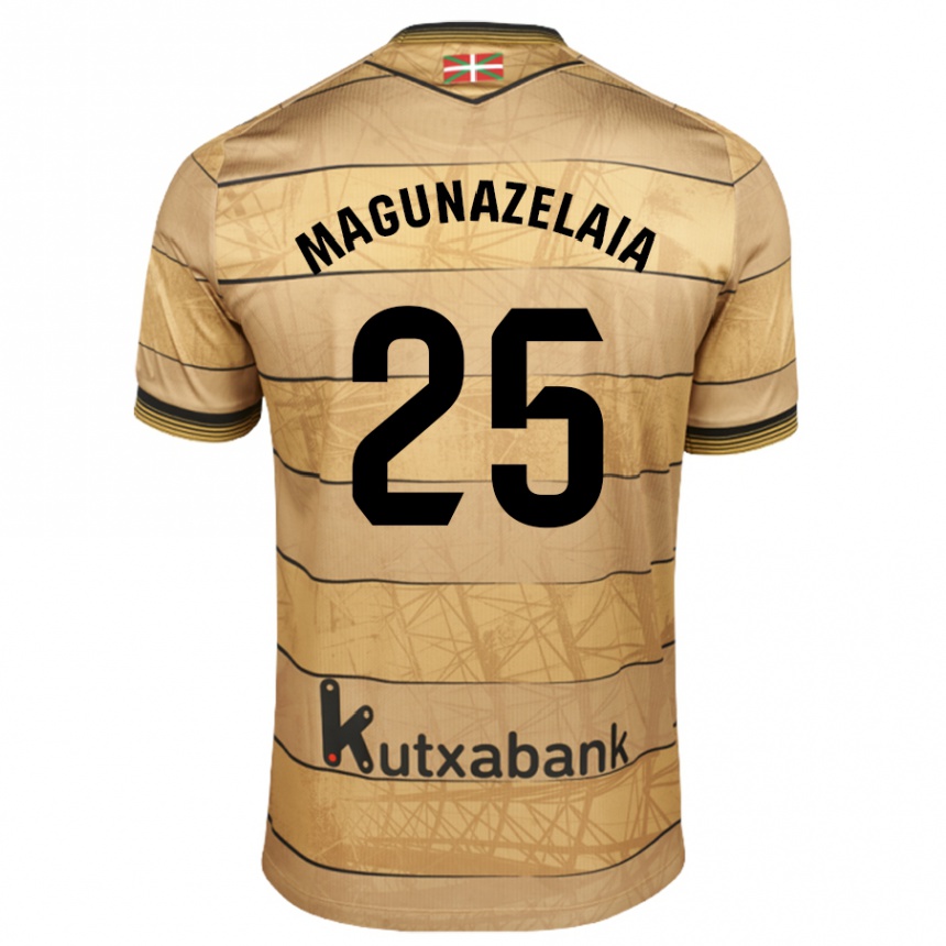 Kids Football Jon Magunazelaia #25 Brown Away Jersey 2024/25 T-Shirt Uk