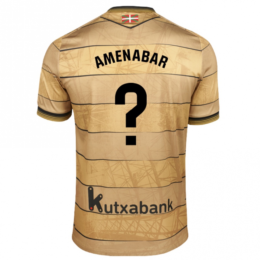 Kids Football Aritz Amenabar #0 Brown Away Jersey 2024/25 T-Shirt Uk