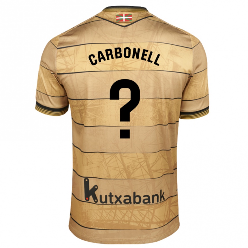 Kids Football Tomy Carbonell #0 Brown Away Jersey 2024/25 T-Shirt Uk