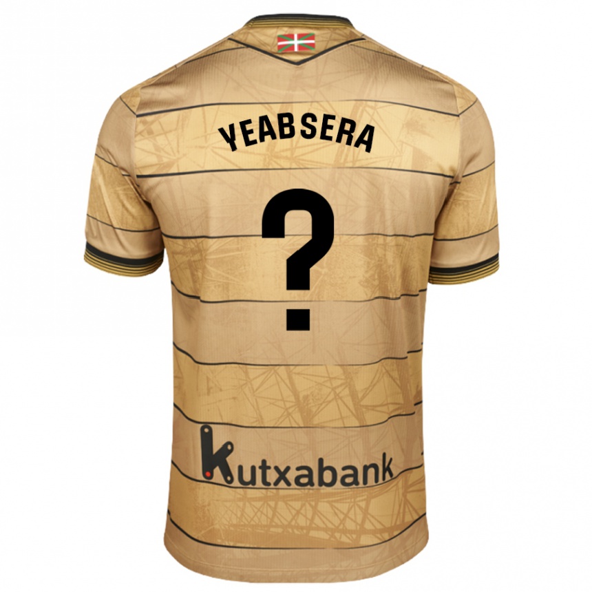 Kids Football Jon Yeabsera #0 Brown Away Jersey 2024/25 T-Shirt Uk