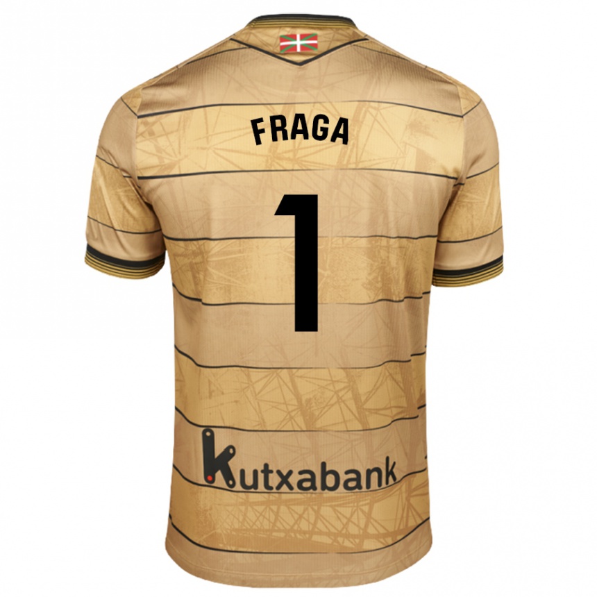 Kids Football Aitor Fraga #1 Brown Away Jersey 2024/25 T-Shirt Uk