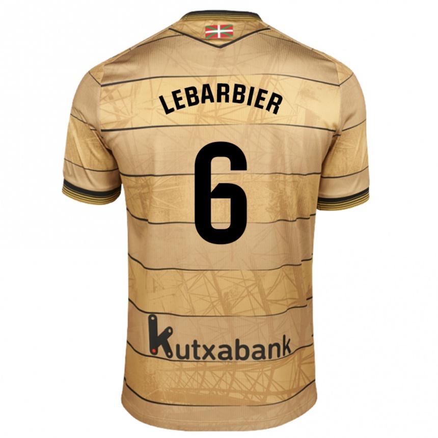 Kids Football Alex Lebarbier #6 Brown Away Jersey 2024/25 T-Shirt Uk