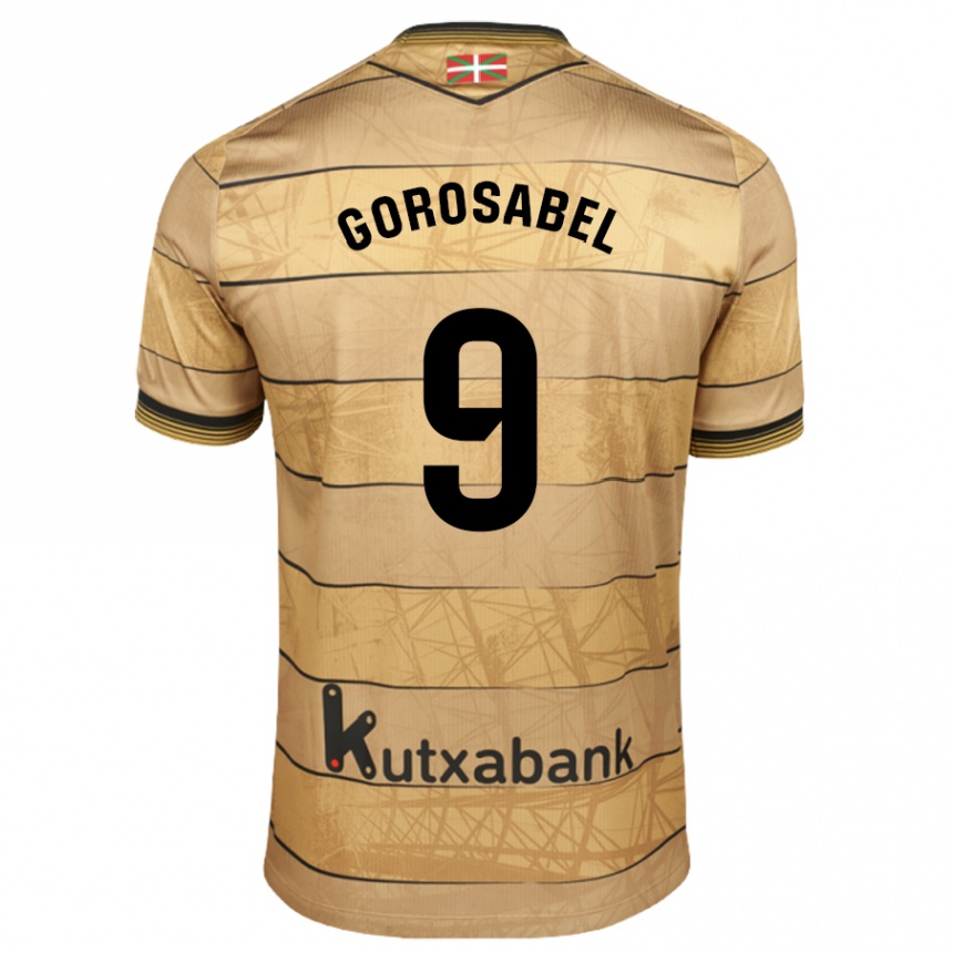 Kids Football Jakes Gorosabel #9 Brown Away Jersey 2024/25 T-Shirt Uk