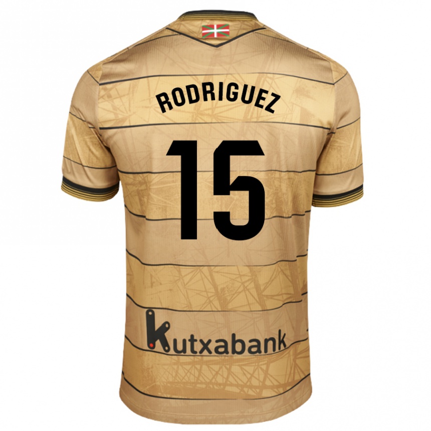 Kids Football Peru Rodríguez #15 Brown Away Jersey 2024/25 T-Shirt Uk