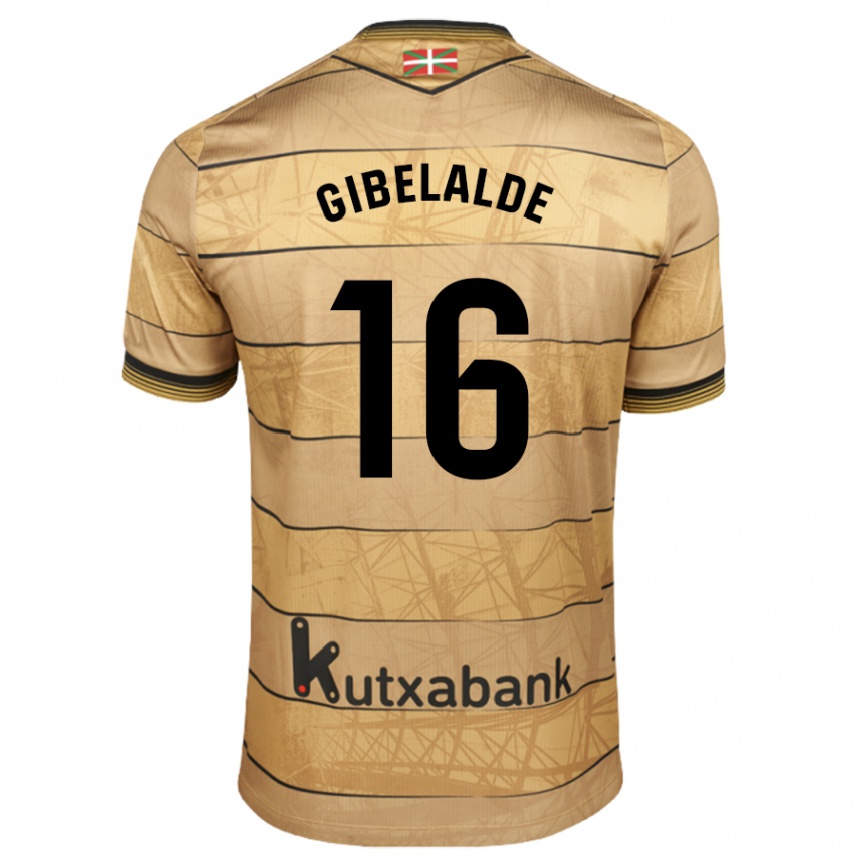 Kids Football Manex Gibelalde #16 Brown Away Jersey 2024/25 T-Shirt Uk