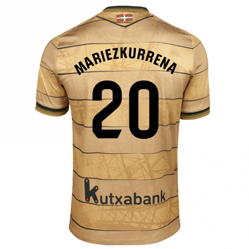 Kids Football Arkaitz Mariezkurrena #20 Brown Away Jersey 2024/25 T-Shirt Uk