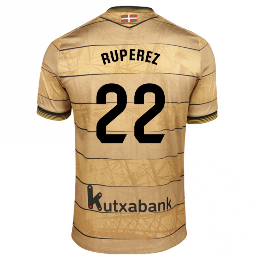 Kids Football Iñaki Rupérez #22 Brown Away Jersey 2024/25 T-Shirt Uk