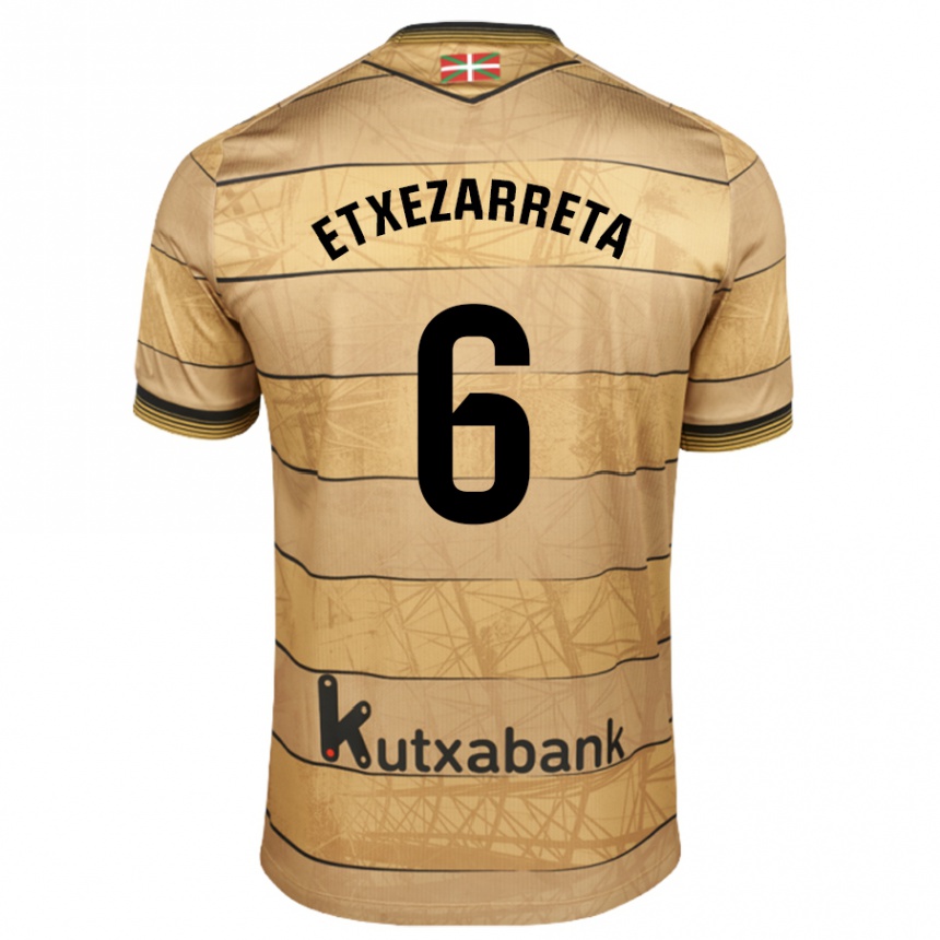 Kids Football Ane Etxezarreta Aierbe #6 Brown Away Jersey 2024/25 T-Shirt Uk