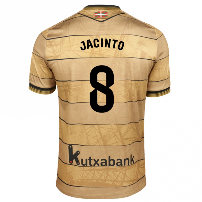 Kids Football Andreia De Jesus Jacinto #8 Brown Away Jersey 2024/25 T-Shirt Uk